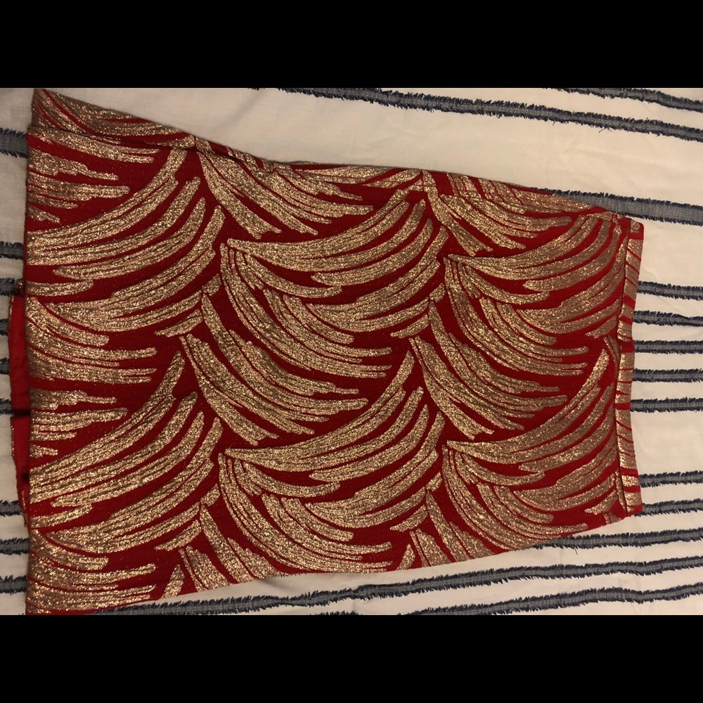 J.Crew Gold Palm Print Skirt